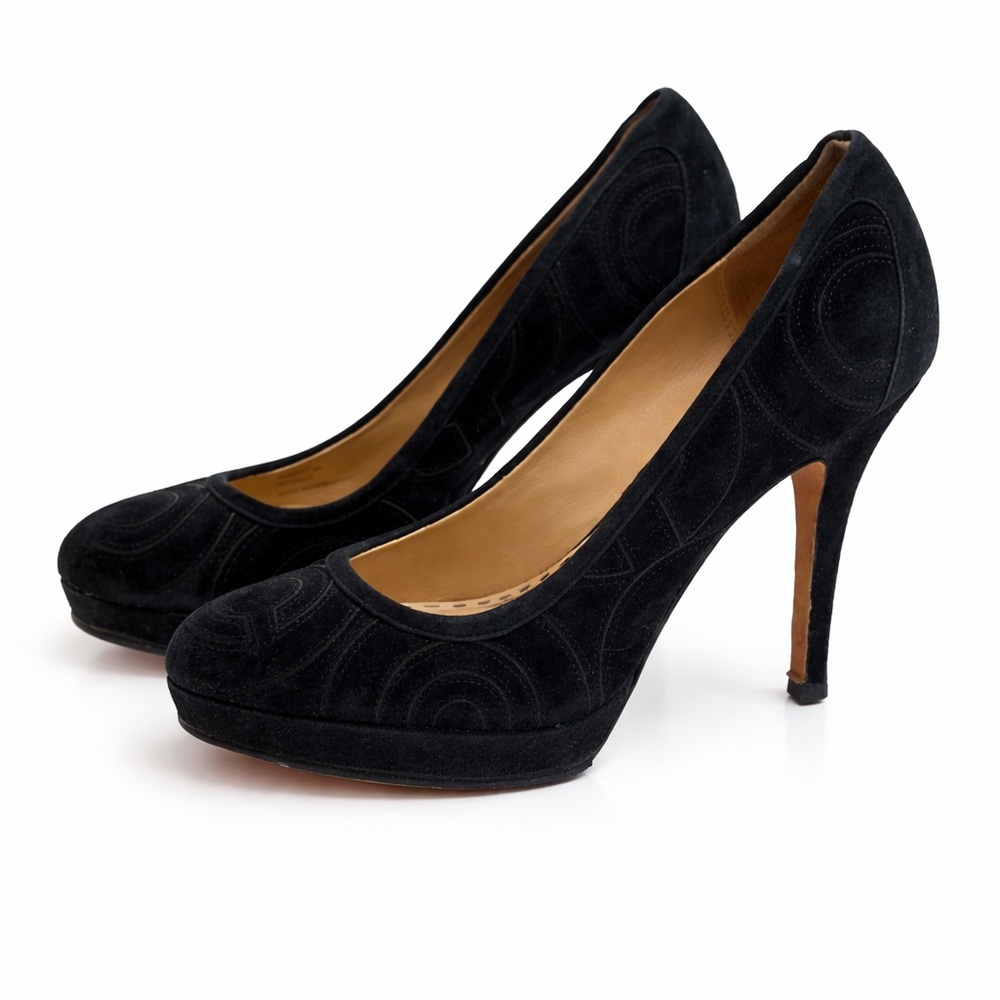 Coach Black Suede Heels